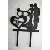 Hearts & Rings Wedding Cake Topper