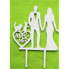 Bride and Groom with cats Wedding Cake Topper