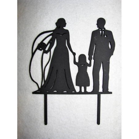 Bride and Groom with a little girl