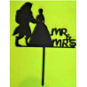 The Beauty and The Beast Wedding Wooden Cake Topper