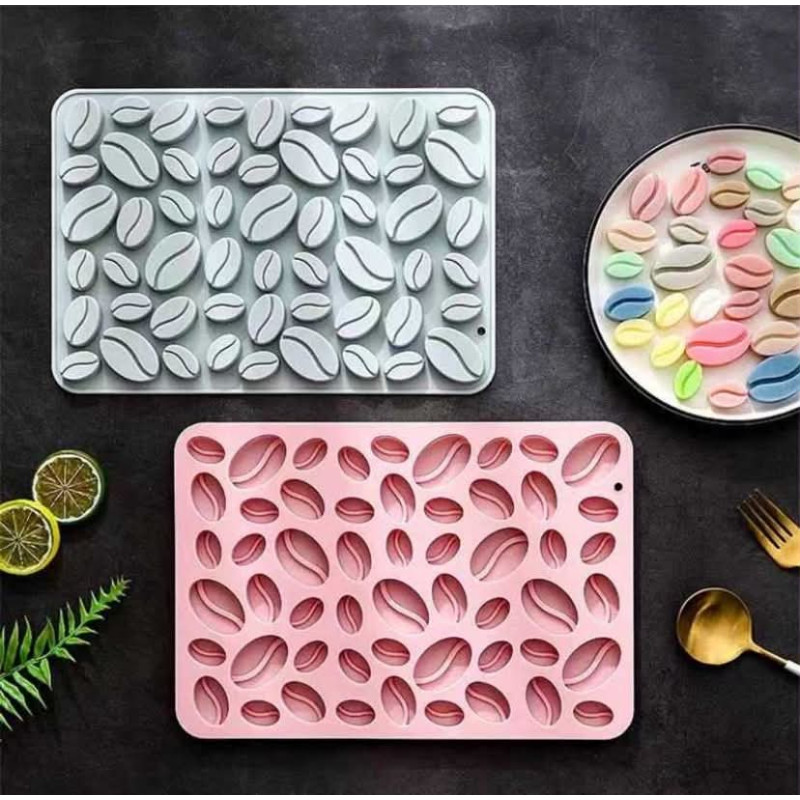 Coffee beans silicone mold of 54 cavities