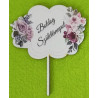 Happy Birthday Roses Wooden Cake Topper