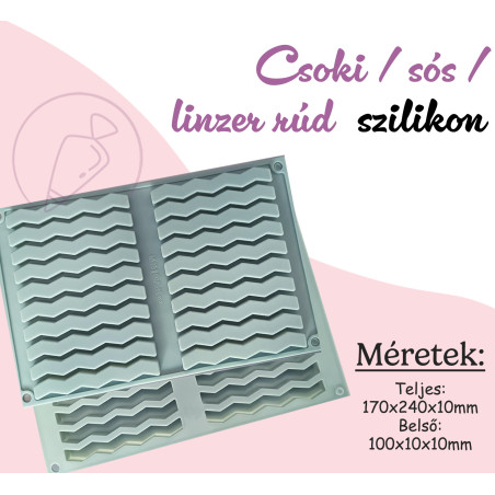 Csoki / sós /  linzer hullámos rúd  szilikon