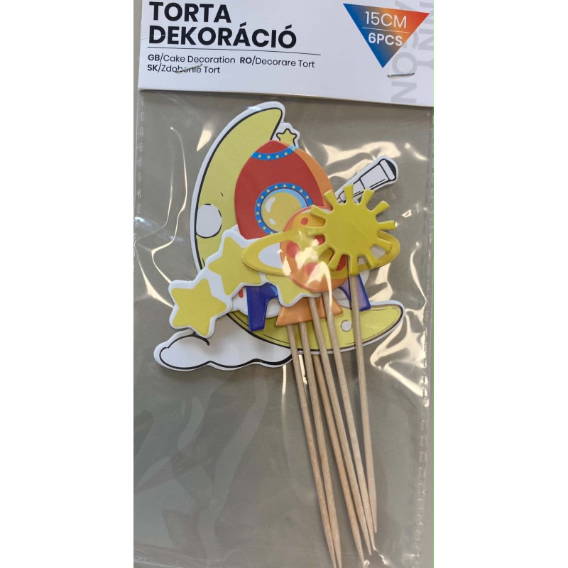 Spacecraft cupcake topper 6pcs