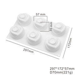 Rózsa mousse szilikon forma