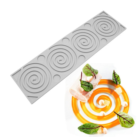 Large Spirals and Circles Decor Silicone Mould