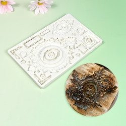 Vintage - Grungy Frame silicone mould