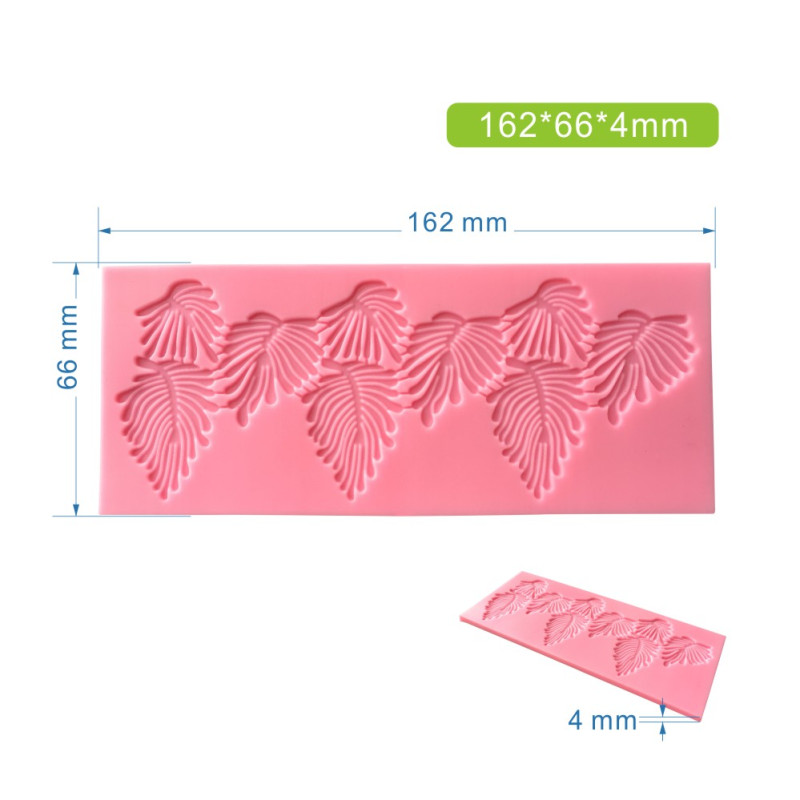 Leaf-pattern border silicone mould