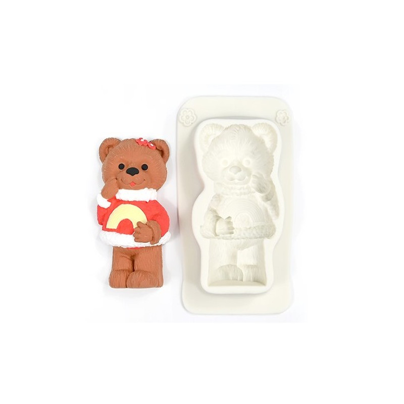 Teddy Bear in Red Sweater silicone mould