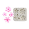 Mixed flower with double petals silicone mould
