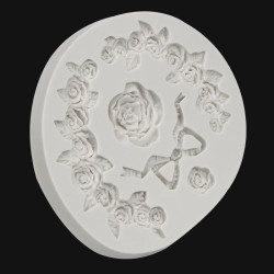 Swag Rose and Ribbon silicone mould