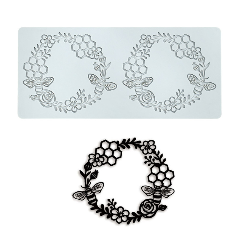 Cake lace - Tuile Honey Bees Theme silicone mould