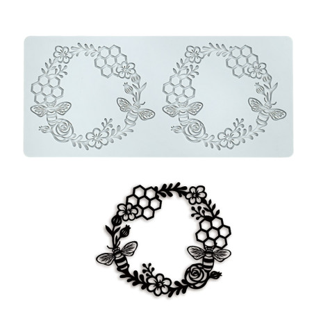 Cake lace - Tuile Honey Bees Theme silicone mould