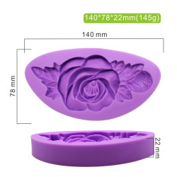 3D Rose Flower Silicone Mould with Leaves