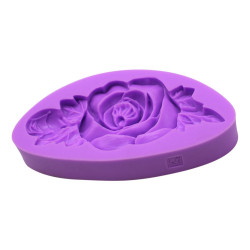 3D Nagy rózsavirág és levél mintázó szilikon