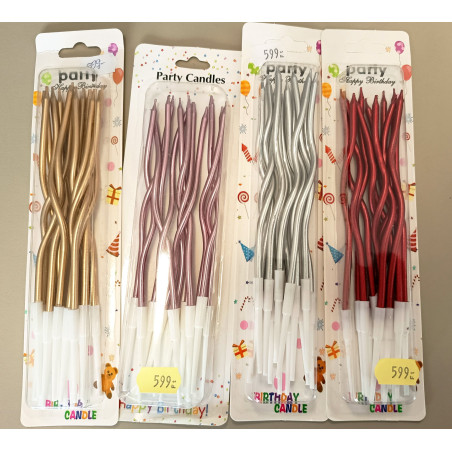 Candle set (gold, violet, silver, blaret) 12candle/pack