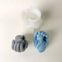 3D Baby Resting in Guardian Hands Silicone Mould