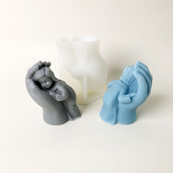3D Baby Resting in Guardian Hands Silicone Mould