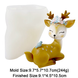 3D Dear in a lying position Large Silicone Mould