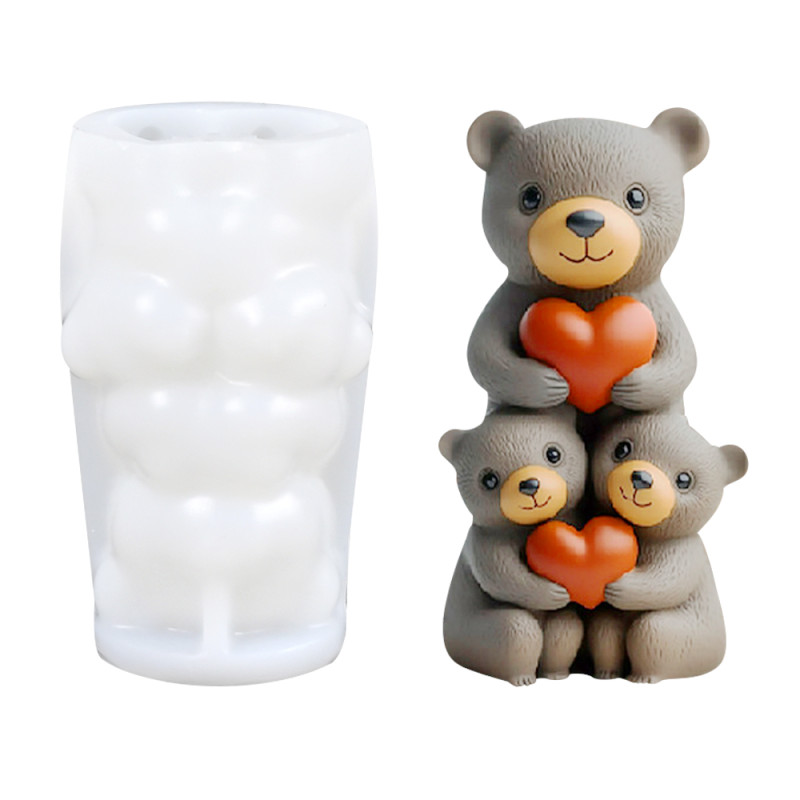3D Cute Teddy Bears Silicone Mould