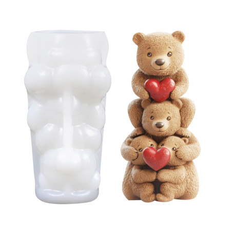 3D Cute Teddy Bears Silicone Mould
