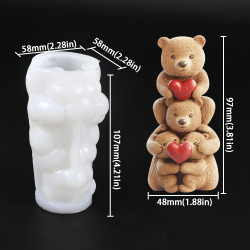 3D Cute Teddy Bears Silicone Mould