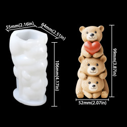 3D Cute Teddy Bears Silicone Mould