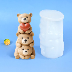 3D Cute Teddy Bears Silicone Mould