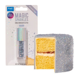 Magic Sparkles, Edible Iridescent Glitter – Silver (3g)