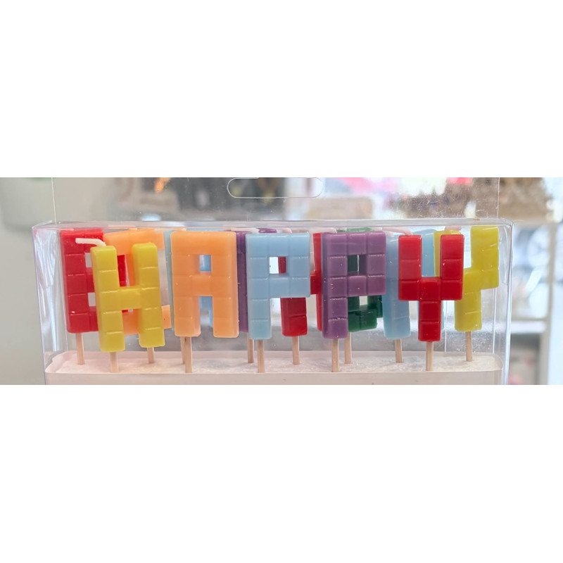 Építőkockás Happy Birthday Gyertya