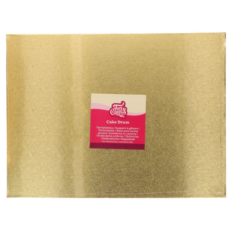 Funcakes Cake Board Gold Rectangle 30x40cm