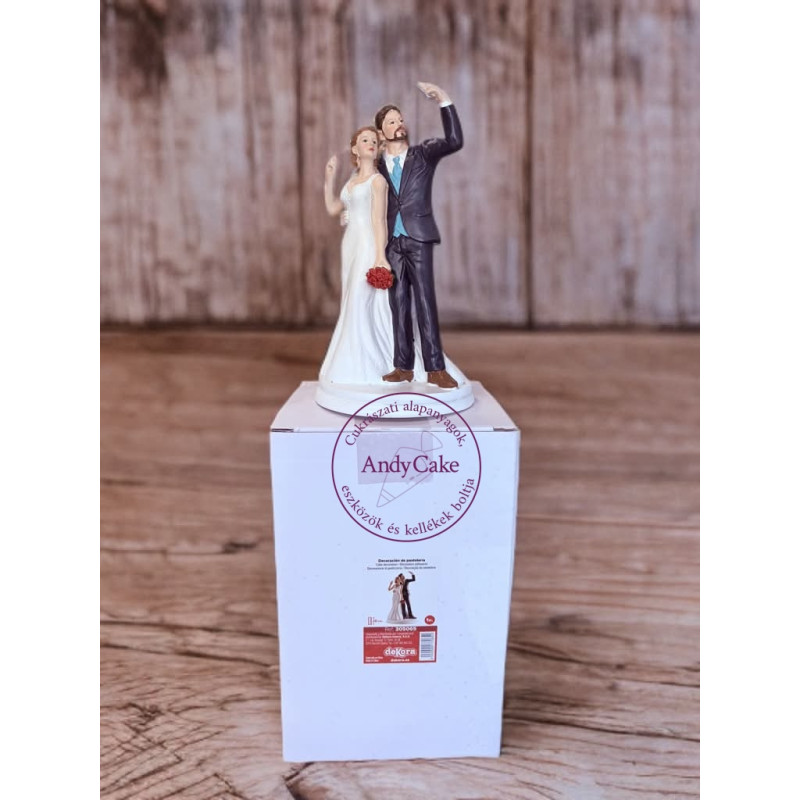 Funny Wedding Cake Topper – Selfie Couple, 20 cm
