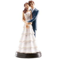 Esküvői tortadísz – Romantikus nászpár, 18 cm