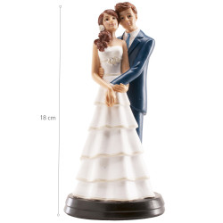 Esküvői tortadísz – Romantikus nászpár, 18 cm