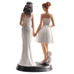 Esküvői tortadísz – Leszbikus nászpár, 20 cm