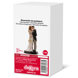 Esküvői tortadísz – Csókolózó nászpár, 18 cm