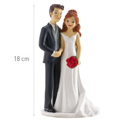 Esküvői tortadísz – Kézen fogó nászpár, 18 cm