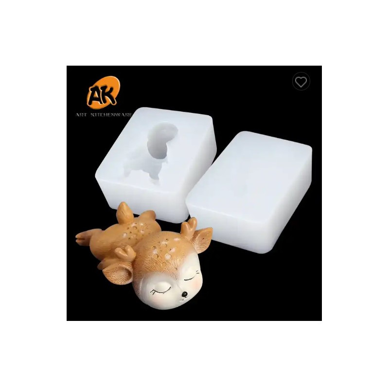 Szilikon 3D alvó őzike-szarvas