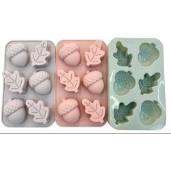 Silicone Baking Mould – Acorn & Oak Leaf, 6 Cavities