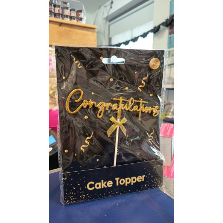 Congratuations Acril Cake topper gold or silver