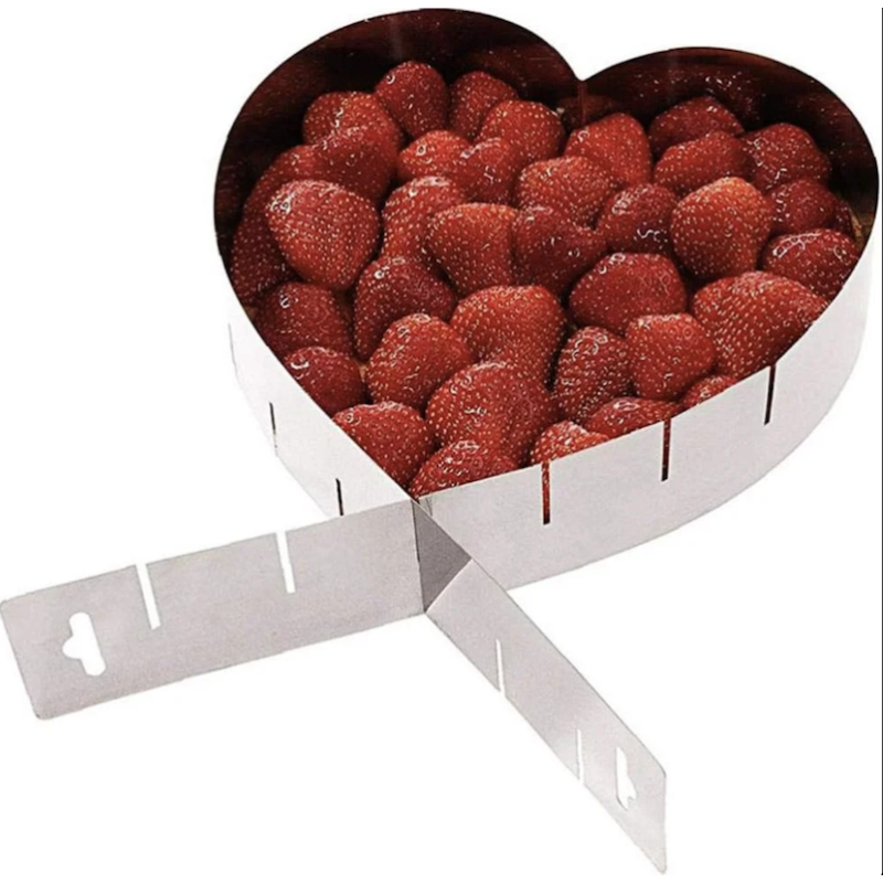 Adjustable Heart-Shaped Cake Ring 15–28 cm – Stainless Steel