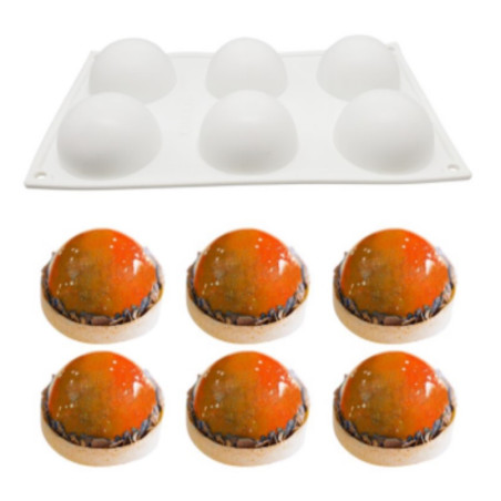 6-Cavity Hemisphere Silicone Mold