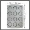 PME 12 CUP MINI HEART PAN (37.3 X 26.1MM / 14.7 X 10.3")