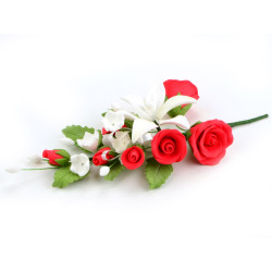 CM Lilom- és rózsacsokor (cukorvirág)