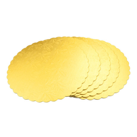 Cake Board 28cm gold with leaves motives