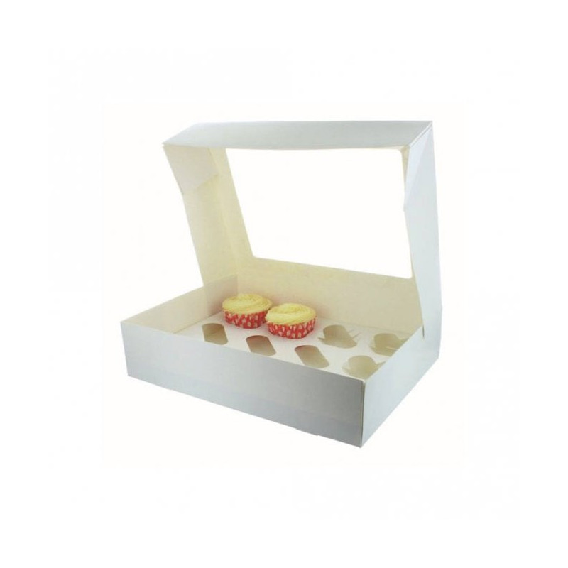 Ablakos fehér 12es muffin doboz