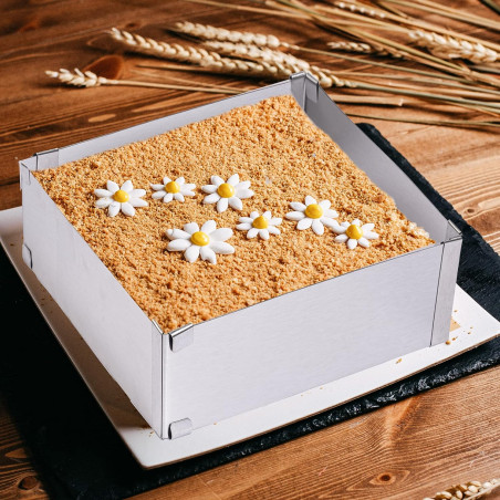 Adjustable square cake form 10-18cm