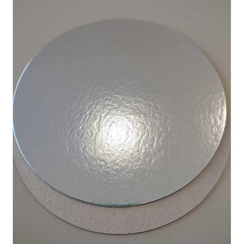 Silver - white two-sided cake card 20 cm 1mm