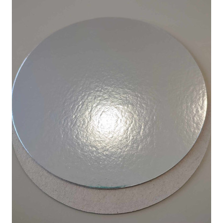 Silver - white two-sided cake card 20 cm 1mm