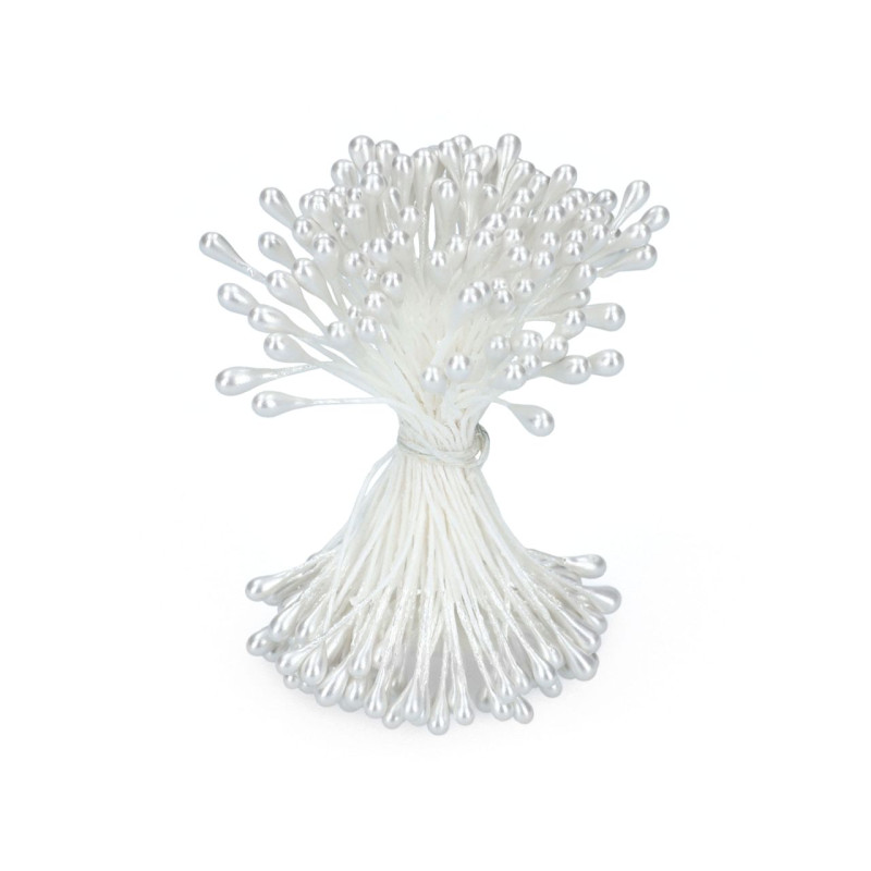 Flower Stamens white set of 120